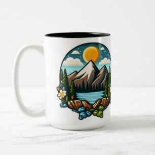 Morning Motivation Sticker  Two-Tone Coffee Mug