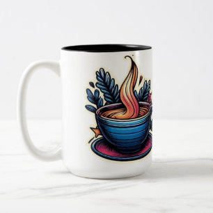 Morning Motivation Sticker Two-Tone Coffee Mug