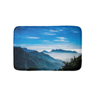 Morning Mountain Mist Landscape Bath Mat