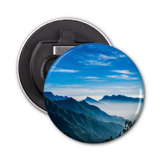 Morning Mountains Mist Landscape Bottle Opener (Front)
