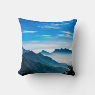 Morning Mountains Mist Landscape Cushion