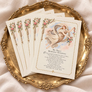 Morning Offering Catholic Vintage Angel Prayer