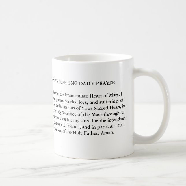MORNING OFFERING DAILY PRAYER MUG (Right)