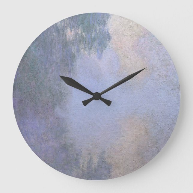 Morning on the Seine near Giverny by Claude Monet Large Clock (Front)