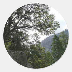 Morning on the Trail to Vernal Falls in Yosemite Classic Round Sticker