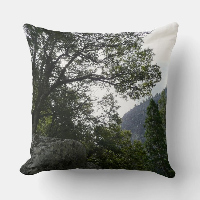 Morning on the Trail to Vernal Falls in Yosemite Cushion (Front)