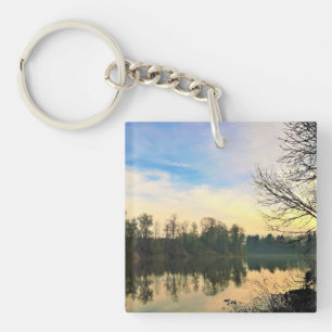 Morning on the Willamette River, OR Key Ring