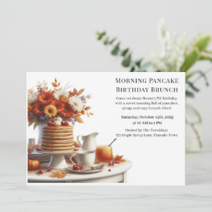 Morning Pancake Birthday Brunch   Cosy Weekend  Invitation