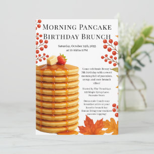 Morning Pancake Birthday Brunch   Cosy Weekend  Invitation