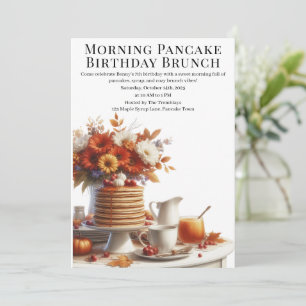 Morning Pancake Birthday Brunch   Cosy Weekend  Invitation
