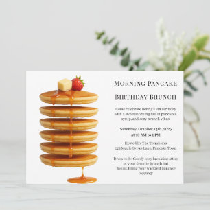 Morning Pancake Birthday Brunch   Cosy Weekend  Invitation