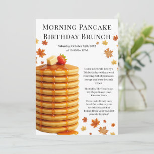 Morning Pancake Birthday Brunch   Cosy Weekend  Invitation