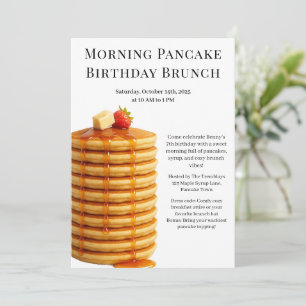 Morning Pancake Birthday Brunch   Cozy Weekend  Invitation