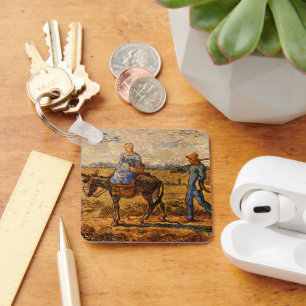 Morning, Peasant Couple by Vincent van Gogh Key Ring