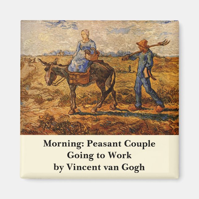 Morning, Peasant Couple by Vincent van Gogh Magnet (Front)