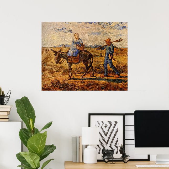 Morning, Peasant Couple by Vincent van Gogh Poster (Home Office)