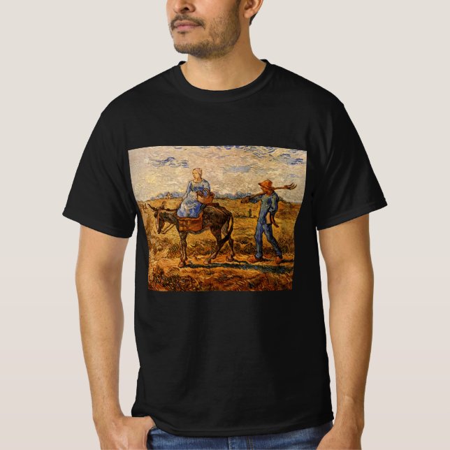 Morning, Peasant Couple by Vincent van Gogh T-Shirt (Front)