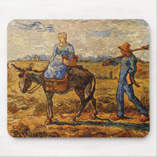 Morning peasant couple going to work mouse pad