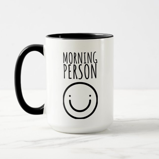 Morning Person Happy Face Mug (Left)