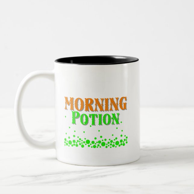 Morning Potion  Two-Tone Coffee Mug (Left)