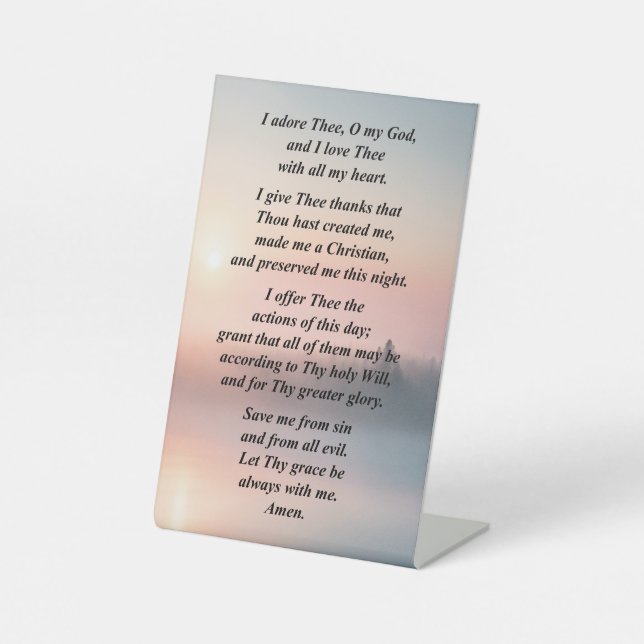 Morning Prayer on a Pedestal Stand Pedestal Sign (Front)