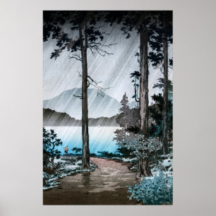 Morning Rain at Lake Hakone by Tsuchiya Koitsu Poster