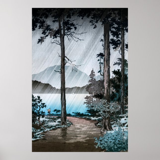 Morning Rain at Lake Hakone by Tsuchiya Koitsu Poster (Front)