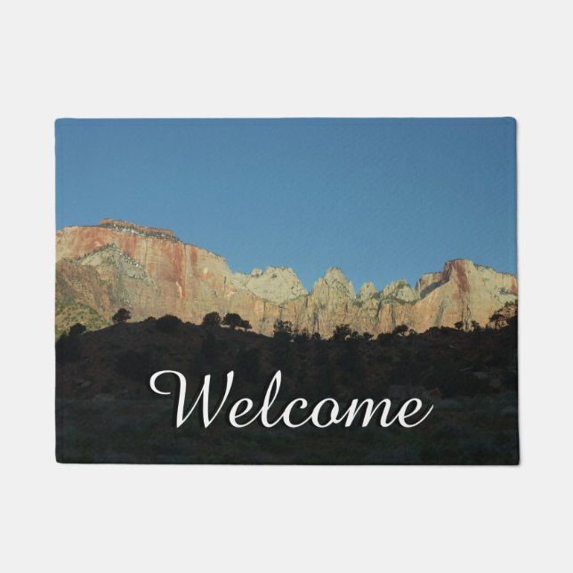 Morning Red Rocks at Zion National Park Doormat (Front)