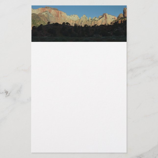 Morning Red Rocks at Zion National Park Stationery (Front)