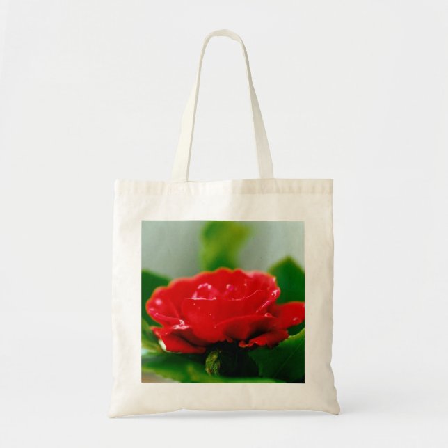 Morning red Rose covered with dew drops  Tote Bag (Front)