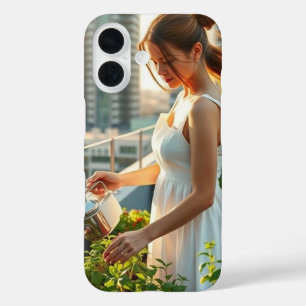 Morning Ritual Among the Greens iPhone 16 Case