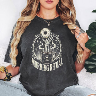 Morning Ritual Skeleton Coffee Doughnut T-Shirt