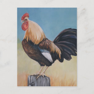 Morning Rooster Art Reproduction Postcard
