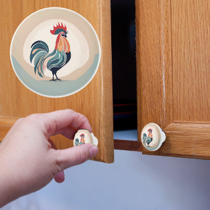 Morning Rooster Ceramic Knob