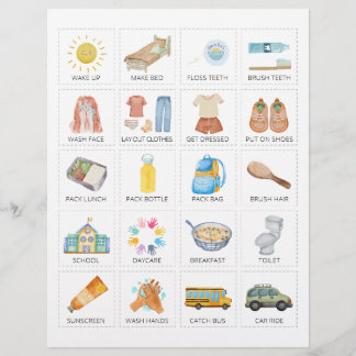 Morning Routine Cards for Kids 