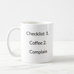 Morning Routine Coffee Checklist Mug