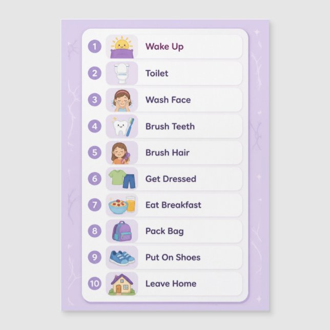 Morning Routine Visual Schedule for Neurodivergent (Front)