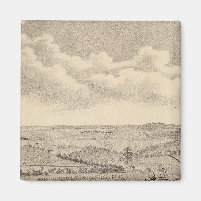 Morning scene, JD Rivers stock farm Magnet (Front)