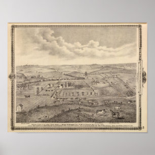 Morning scene, JD Rivers stock farm Poster