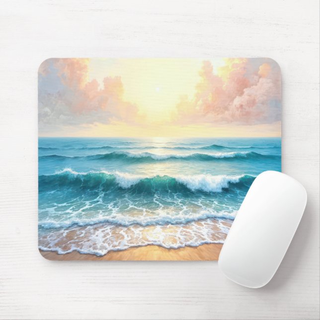 Morning Seascape Mouse Pad (With Mouse)