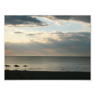 Morning sky over beach in Greece Nature Scenery Photo Print
