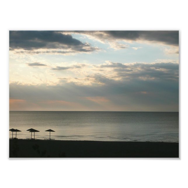 Morning sky over beach in Greece Nature Scenery Photo Print (Front)