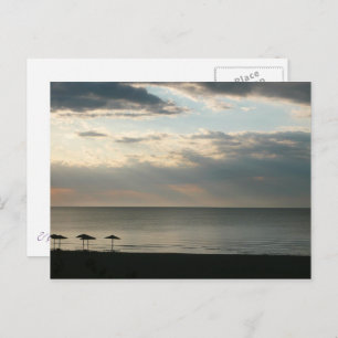Morning sky over beach in Greece Scenery Photo Postcard