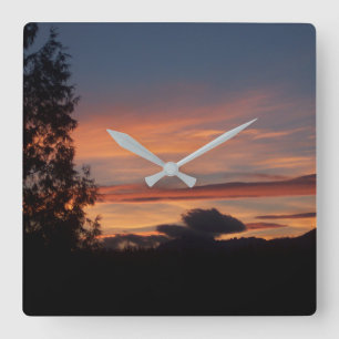 Morning Sky Square Clock