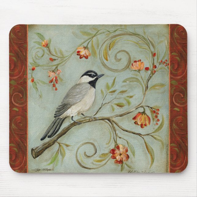 Morning Song Chickadee by Kate McRostie Mouse Pad (Front)