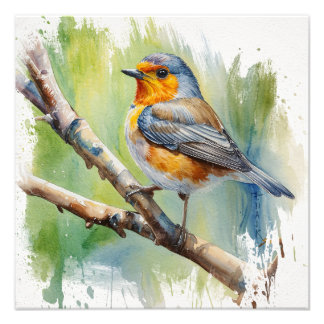Morning Song robin bird painting wall art