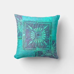 MORNING STAR ,Aqua Blue Turquase,Purple,Violet Cushion