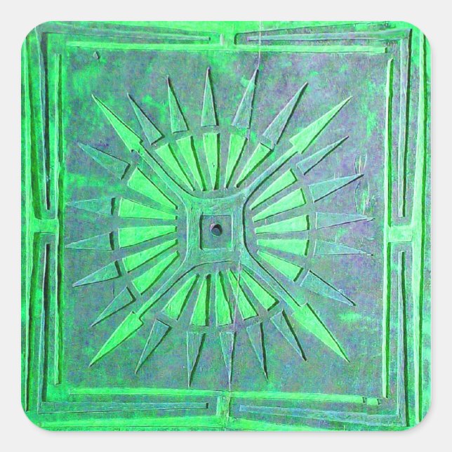 MORNING STAR ,blue,light ,green Square Sticker (Front)