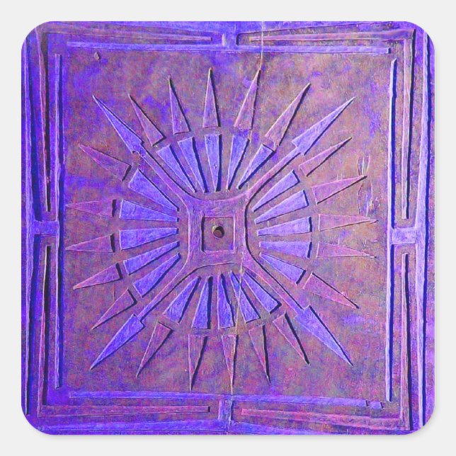 MORNING STAR ,blue,purple Square Sticker (Front)