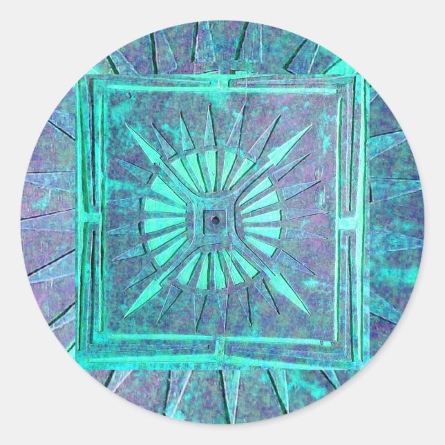 MORNING STAR ,blue turquase Classic Round Sticker (Front)
